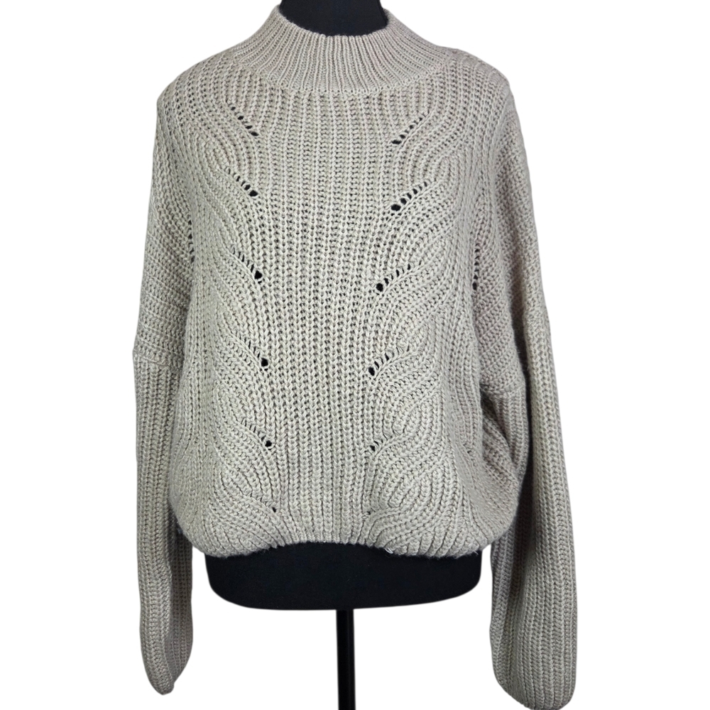 Rag Poets Cream Sweater Size L